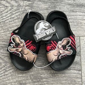 Jurassic World toddler sandals slippers black sz 7 new